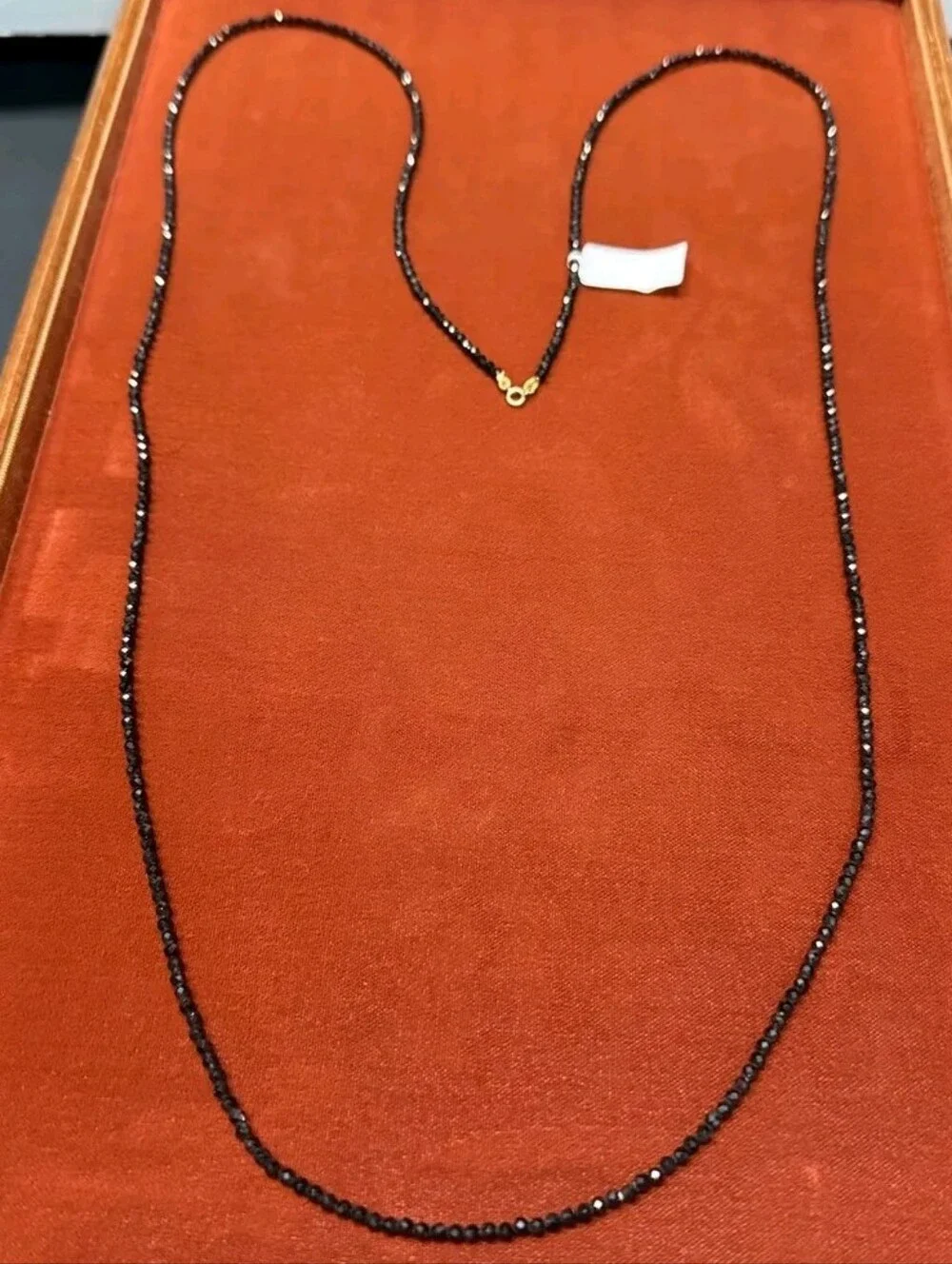 14K Yellow Gold Clasp 50.00 CTW Faceted Black Spinel Beaded Necklace
